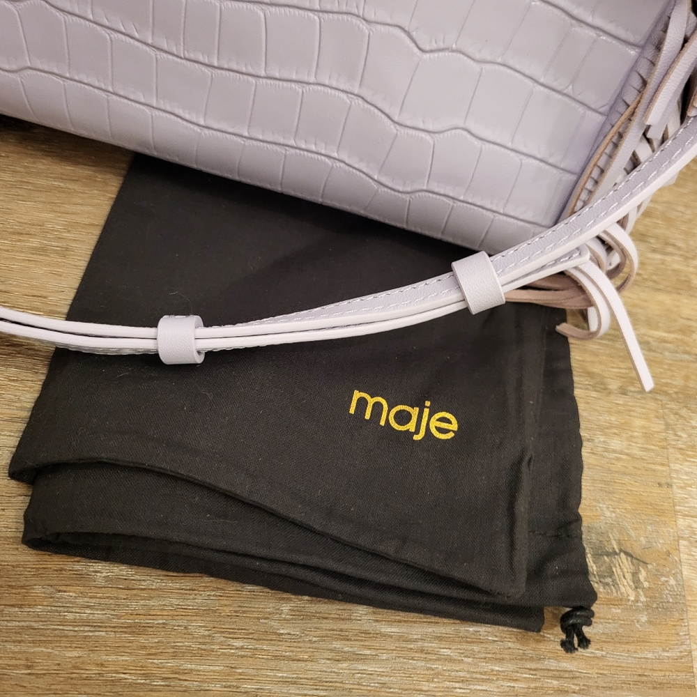 Maje M Embossed Leather Bag Violet        (rare color to find) - Picture 5 of 14